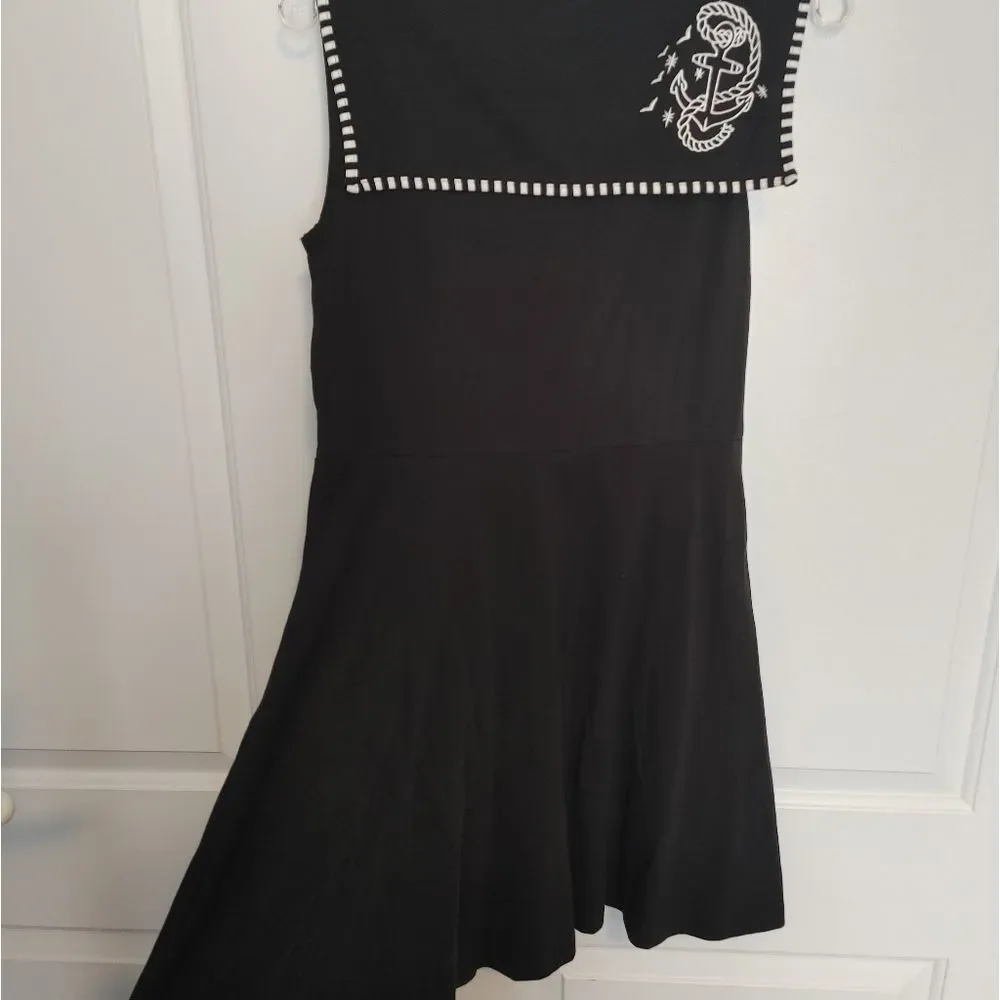 NEW Hell Bunny Medium Nautical Collared Dress - Picture 7 of 8